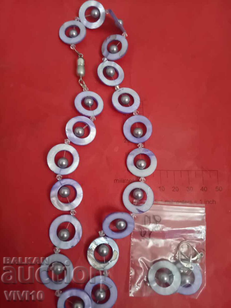 Antique enamel necklace and earrings