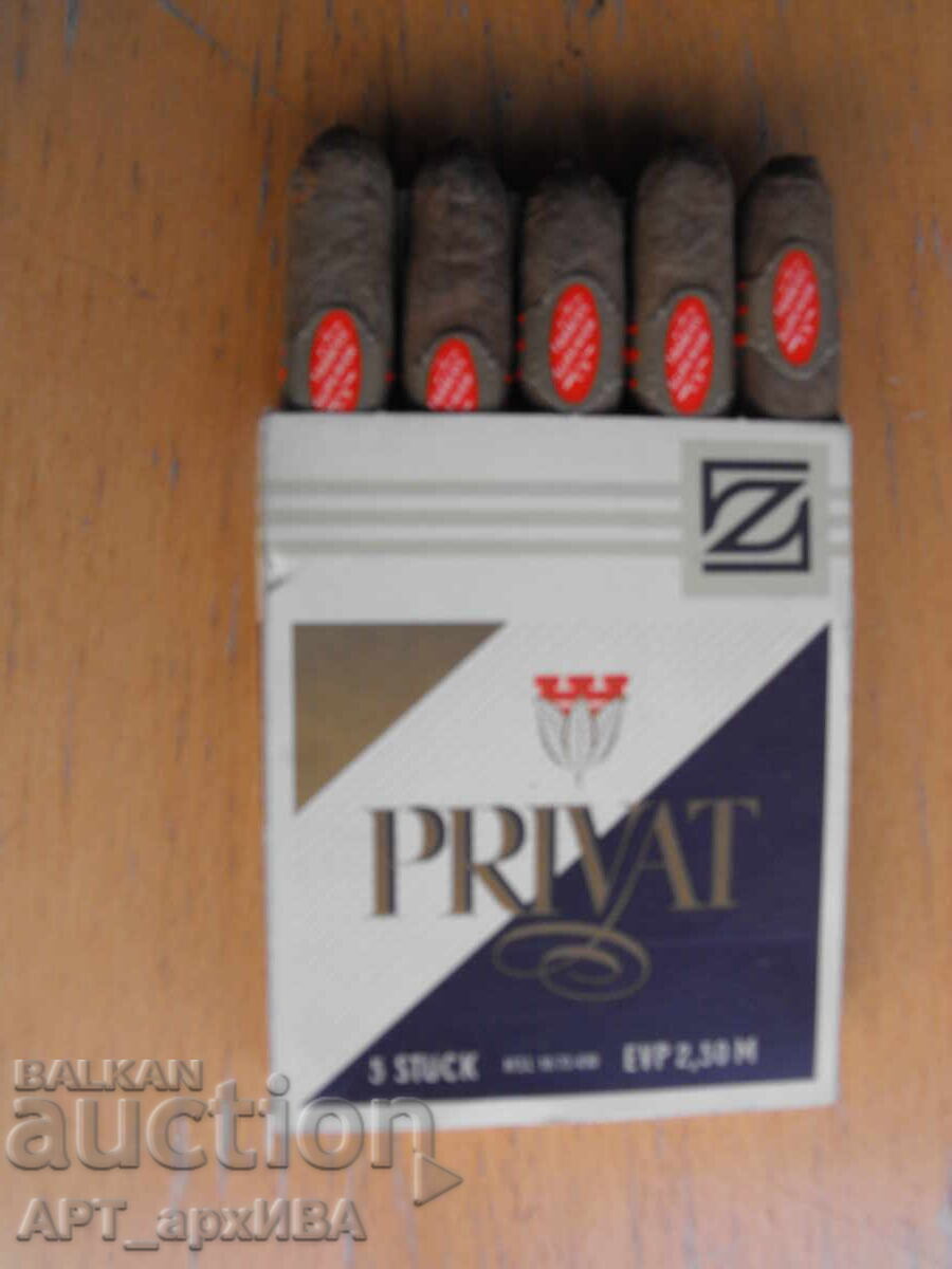 Cutie cu trabucuri, 5 buc., PRIVAT. VEB Zigarrenfabrik Treffurt