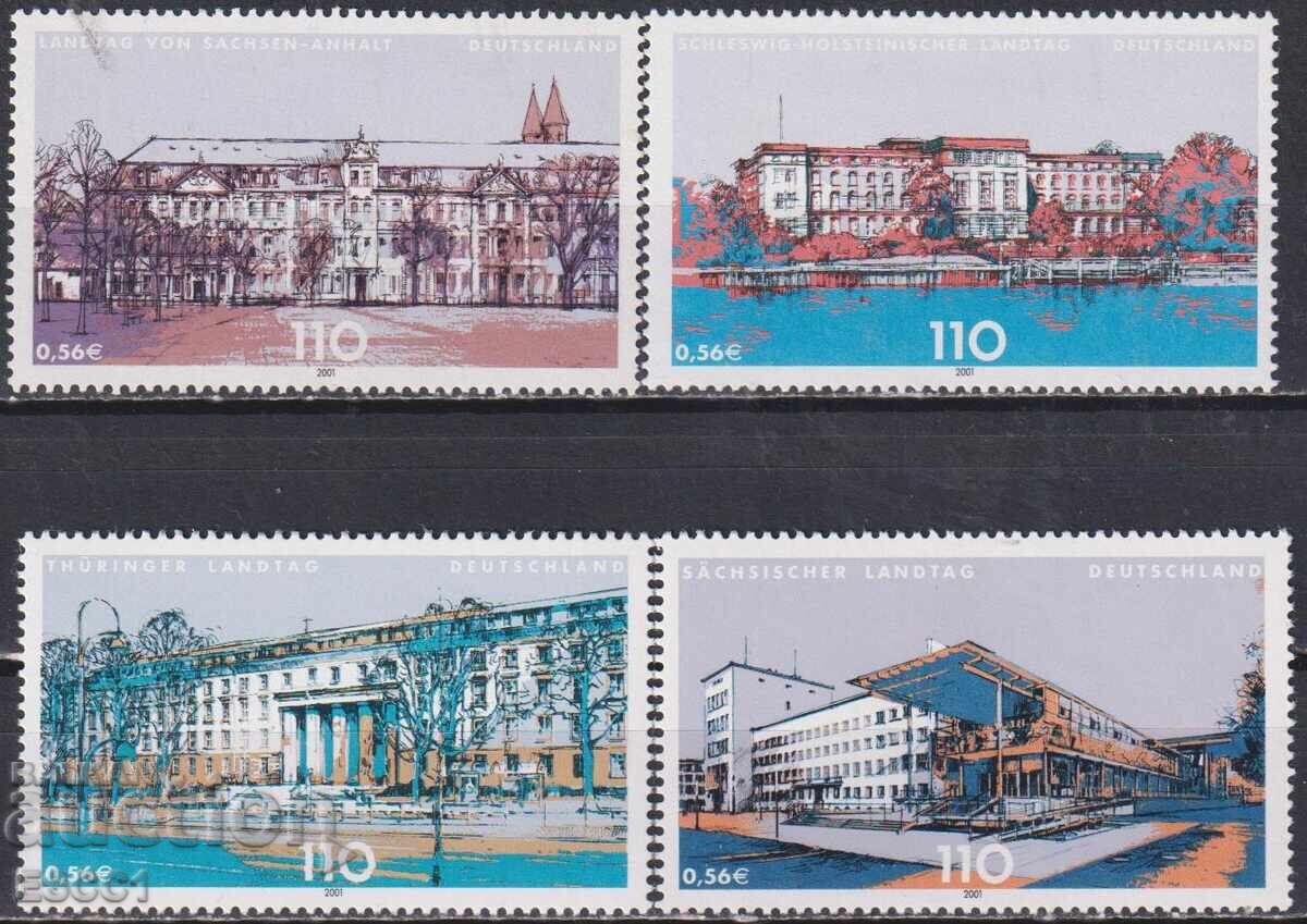 Καθαρές γραμματόσημα Αρχιτεκτονική Κοινοβούλια Επαρχιών 2001 Γερμανία Καθαρές γραμματόσημα Αρχιτεκτονική Κοινοβούλια Επαρχιών 2001 Γερμανία