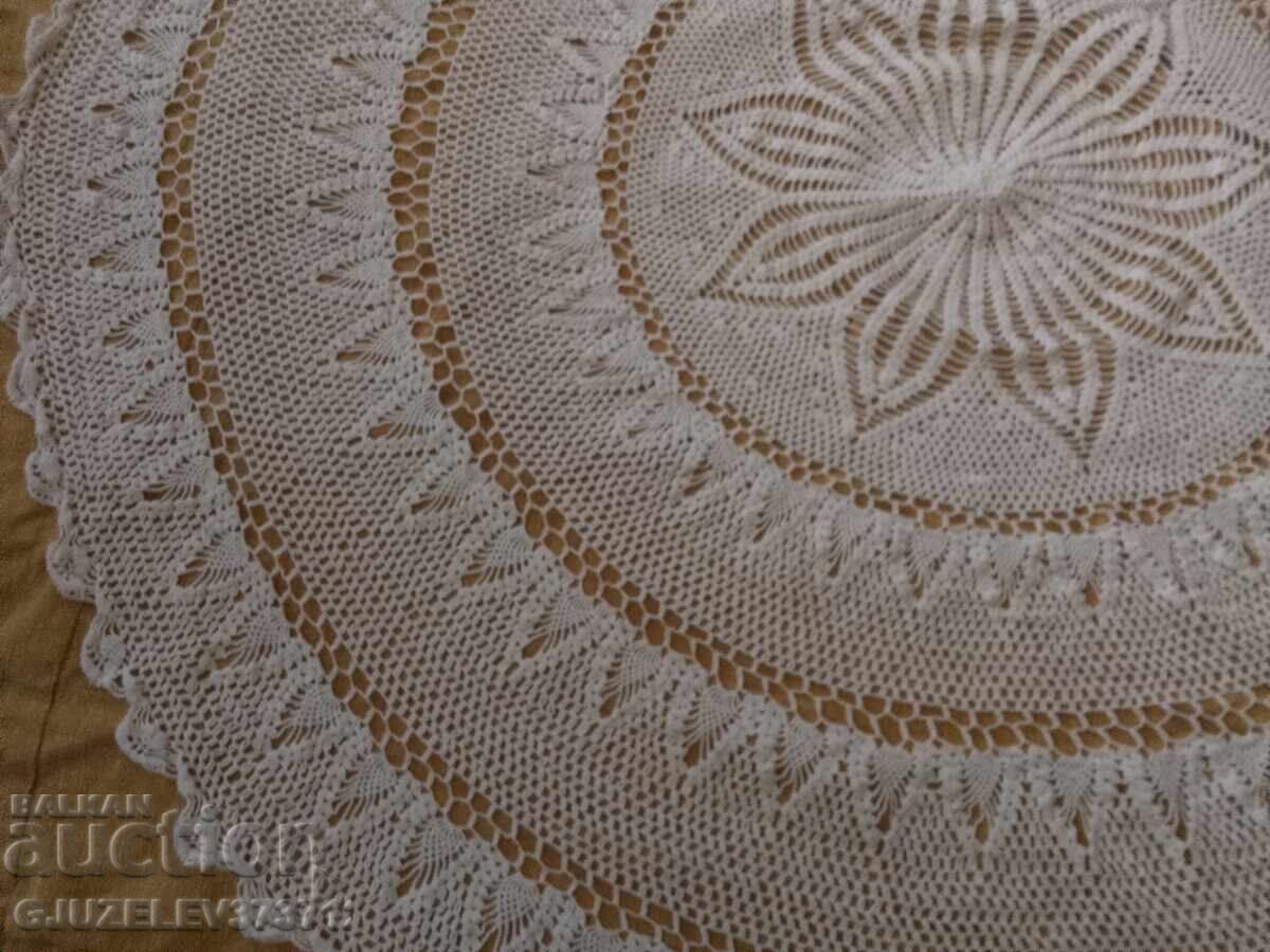 Vintage Round White Crocheted Tablecloth with price € 120.00 | 234.70 BGN Vintage Round White Crocheted Tablecloth with price € 120.00 | 234.70 BGN
