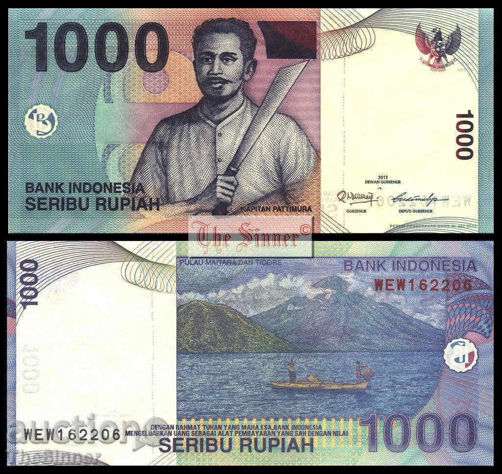 INDONESIA 1000 Rupiah INDONESIA 1000 Rupiah, P-New, 2012 UNC /c