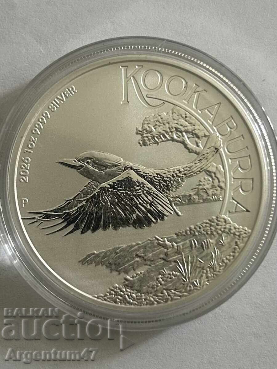 Аукцион НОВО!!! СРЕБРО 1 OZ 2026 АВСТРАЛИЯ - КУКАБУРА