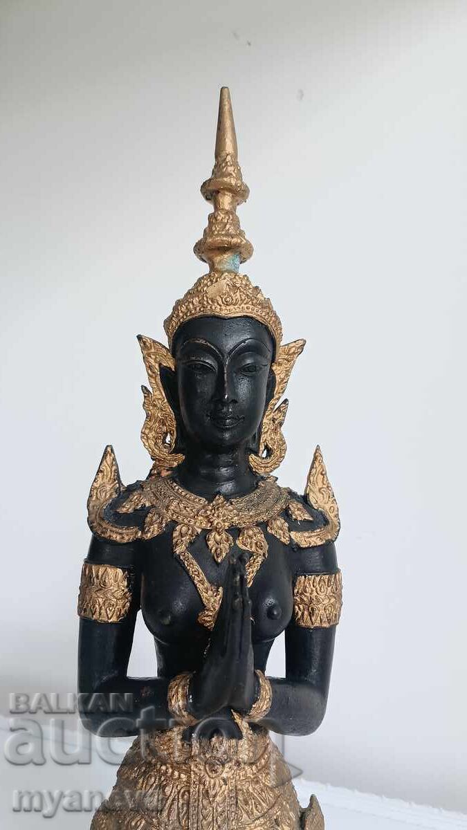 Auction  Bronze, Thai sculpture with gilded Theppanom