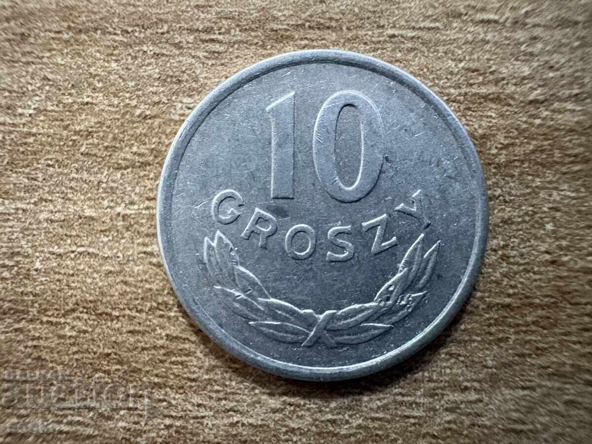 Polonia - 10 groși (1949) - Aluminiu