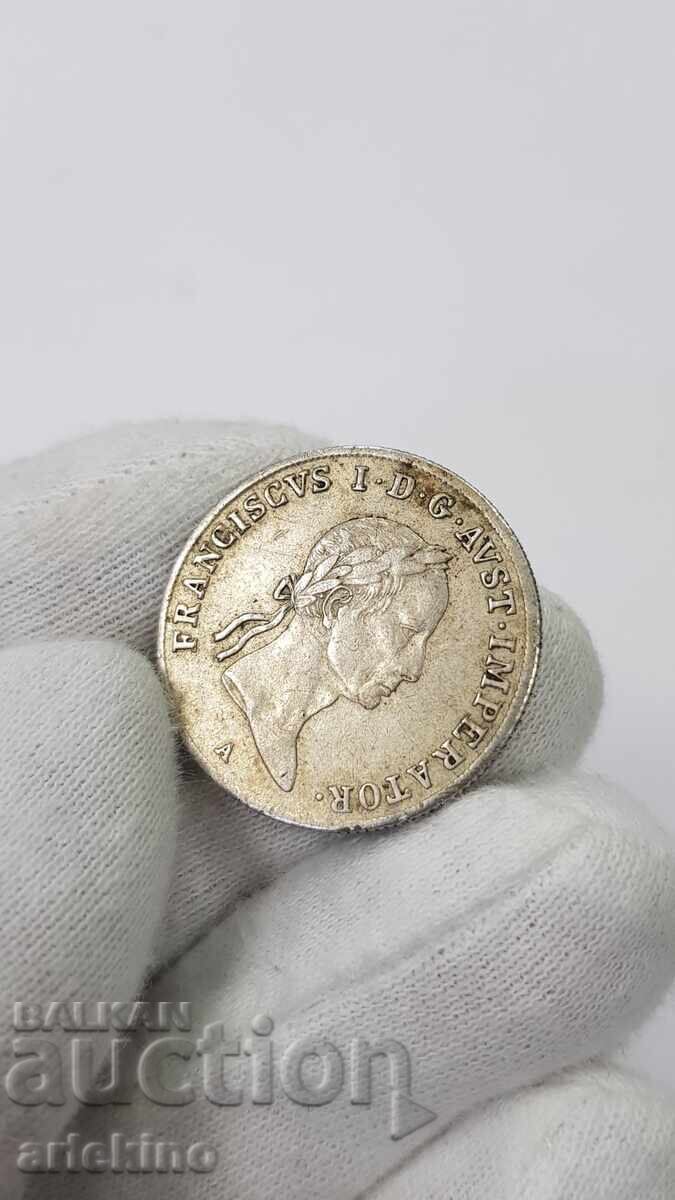 Рядка сребърна монета 20 кройцера 1832 "А" Австрия - 5 Рядка сребърна монета 20 кройцера 1832 "А" Австрия - 5