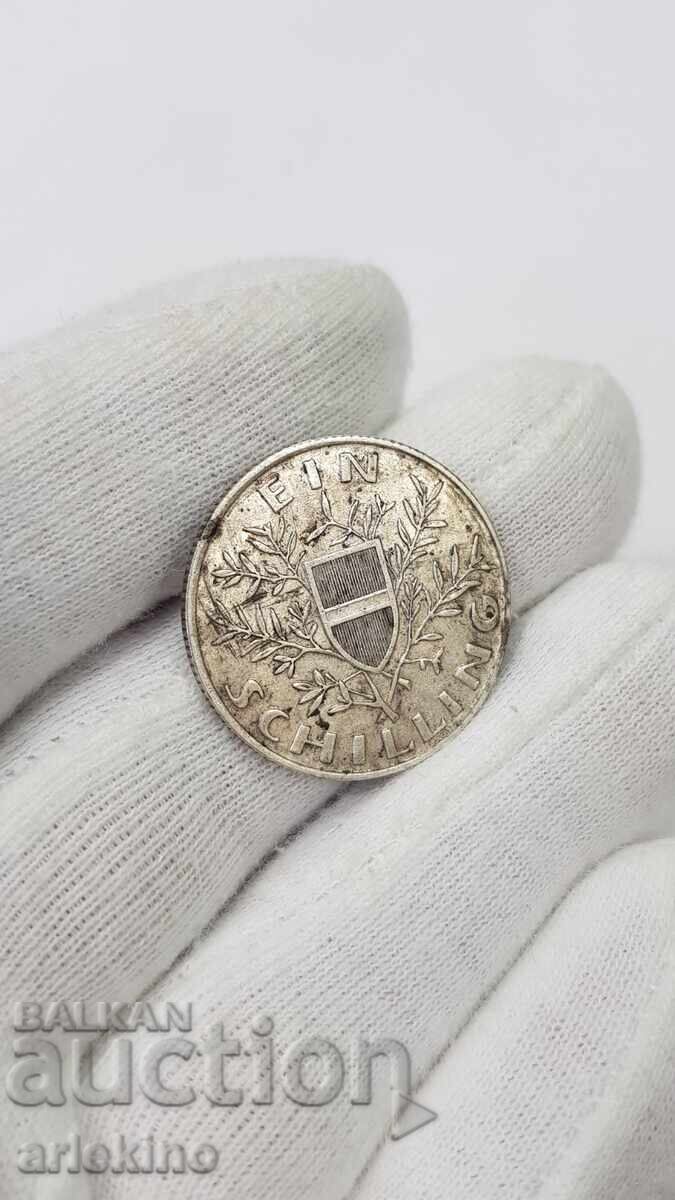 Monedă frumoasă, de colecție, din argint, 1 șiling 1924 - Austria - 6