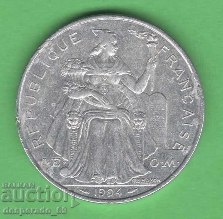 (¯`'•.¸ 5 φράγκα 1994 ΓΑΛΛΙΚΗ ΠΟΛΥΝΗΣΙΑ ¸.•'´¯) με τιμή € 1.50 | 2.93 BGN
