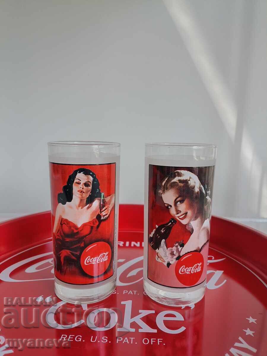 Livrarea Coca-Cola, Koka Kola, tablă metalică cu două pahare