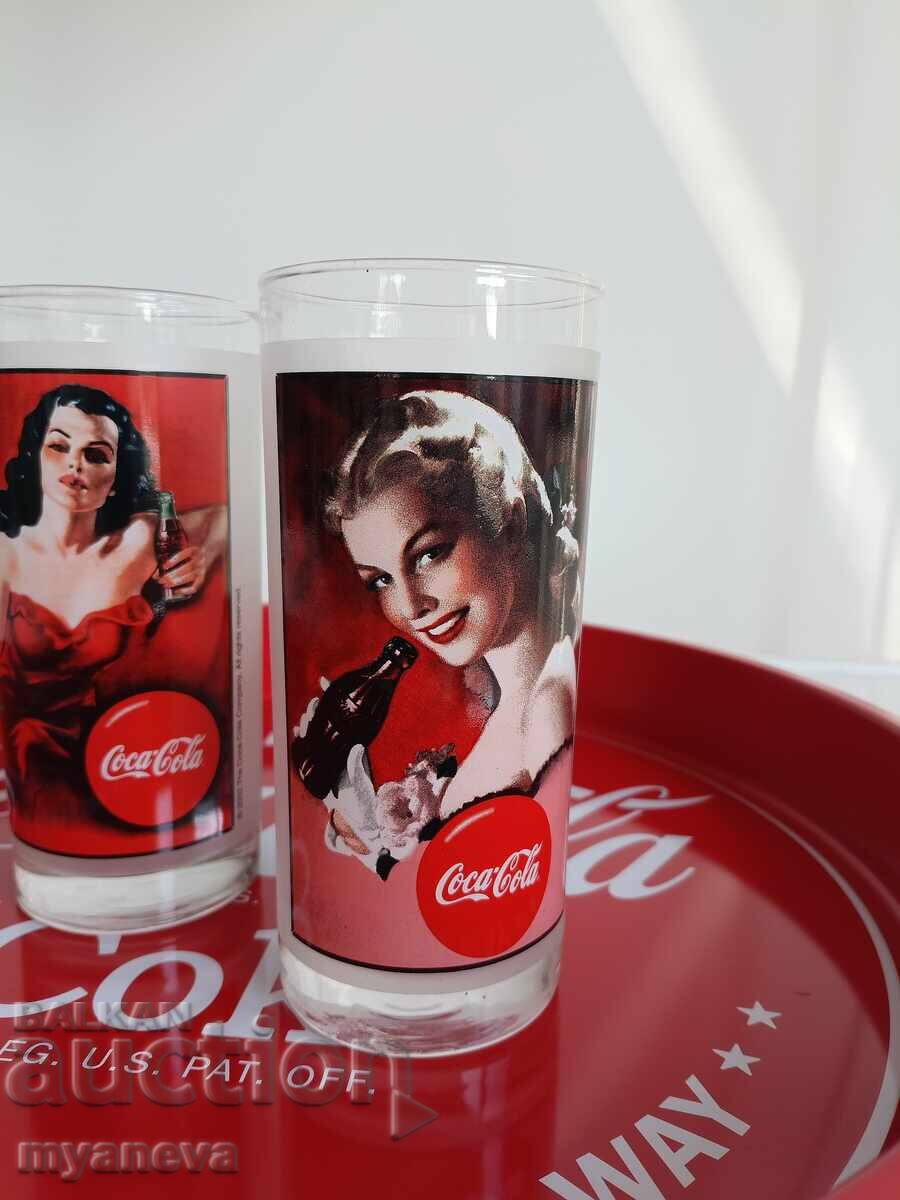 Coca-Cola, Koka Kola, tablă metalică cu două pahare - 5