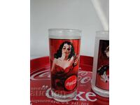 Coca-Cola, Koka Kola, μεταλλικό τασάκι με δύο ποτήρια