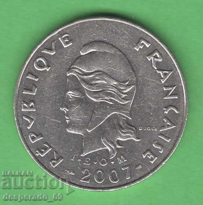 (¯`'•.¸ 20 Francs 2007 French Polynesia ¸.•'´¯) with price € 2.50 | 4.89 BGN