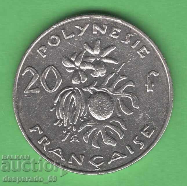 (¯`'•.¸ 20 Francs 2007 French Polynesia ¸.•'´¯)