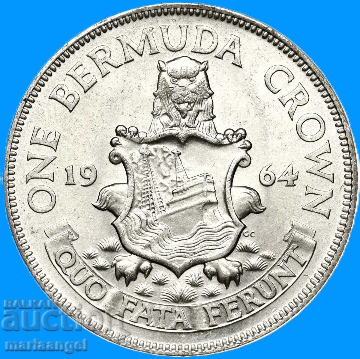 Regatul Unit 1 Coroană 1964 Bermuda 22,83g argint