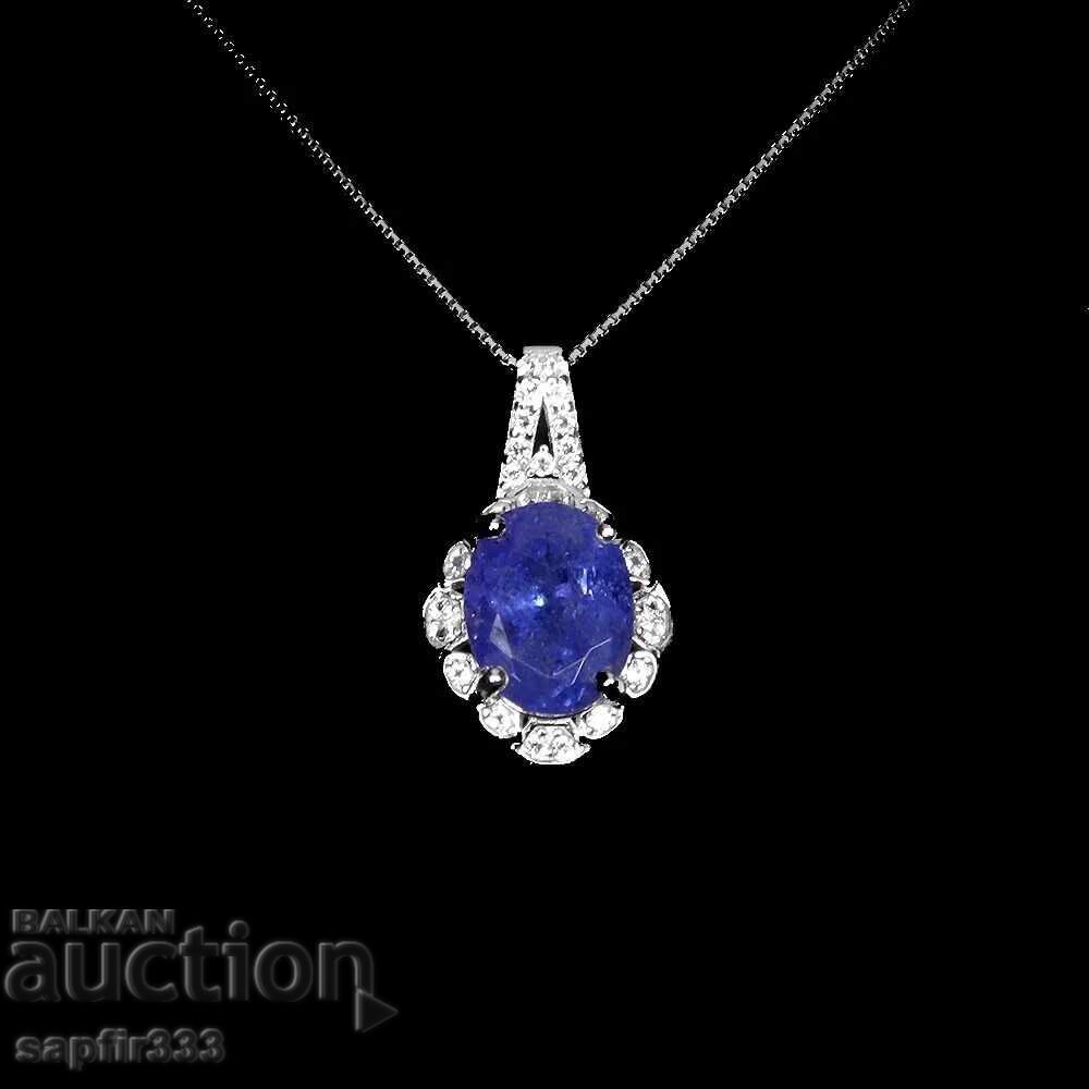 LUXURY SILVER NECKLACE WITH NATURAL BLUE KYANITE