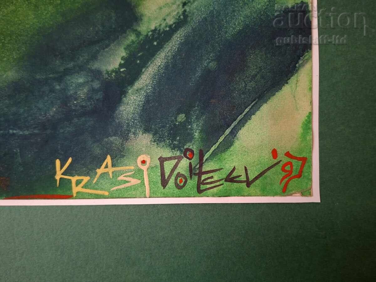 Licitație Tablou, abstracție, 1997, artist Kr. Doychev (1961-2020)