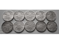 Monede de argint 5 lv. 1974, revoluție, 10 buc
