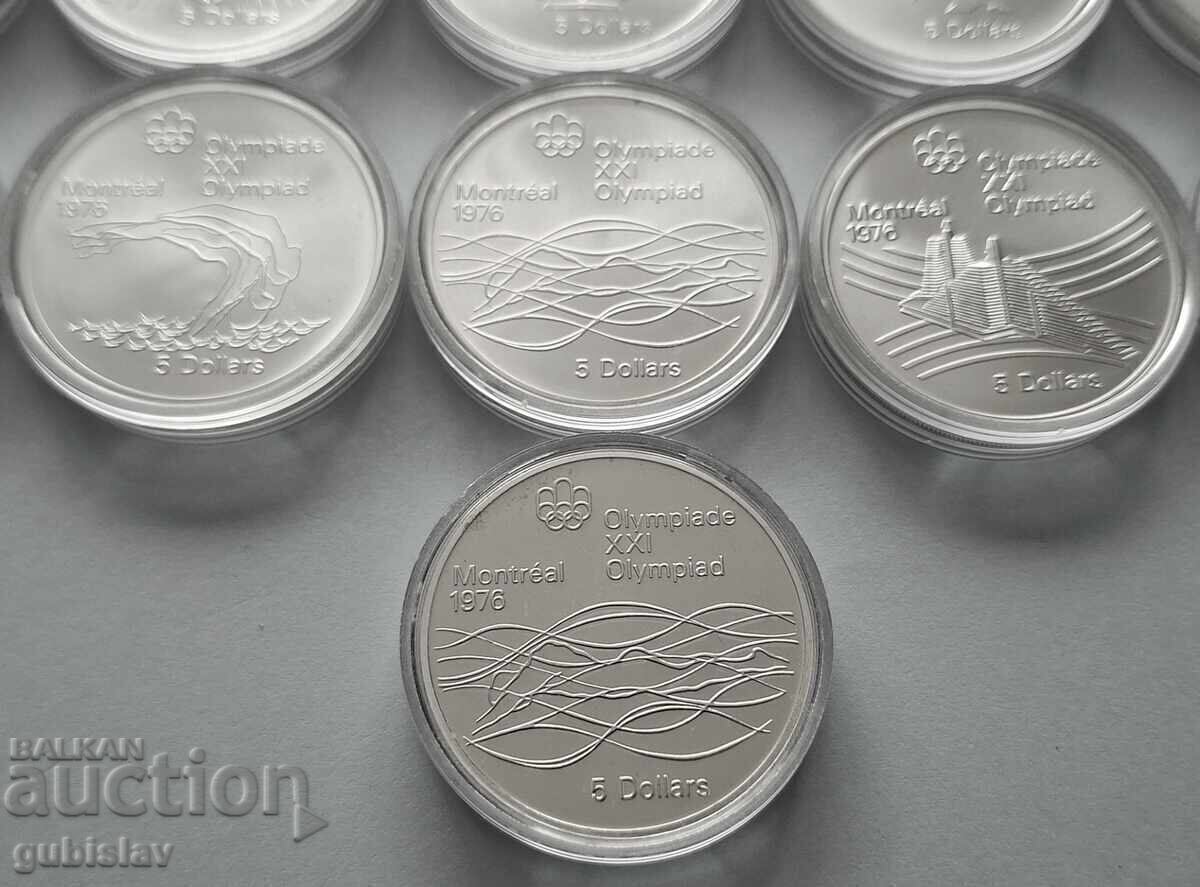 Delivery of Silver coins 5 dollars 1976, Olympic Games, Montreal - 11 pcs