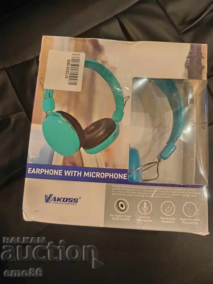 Căști cu fir Vakoss cu microfon NOI