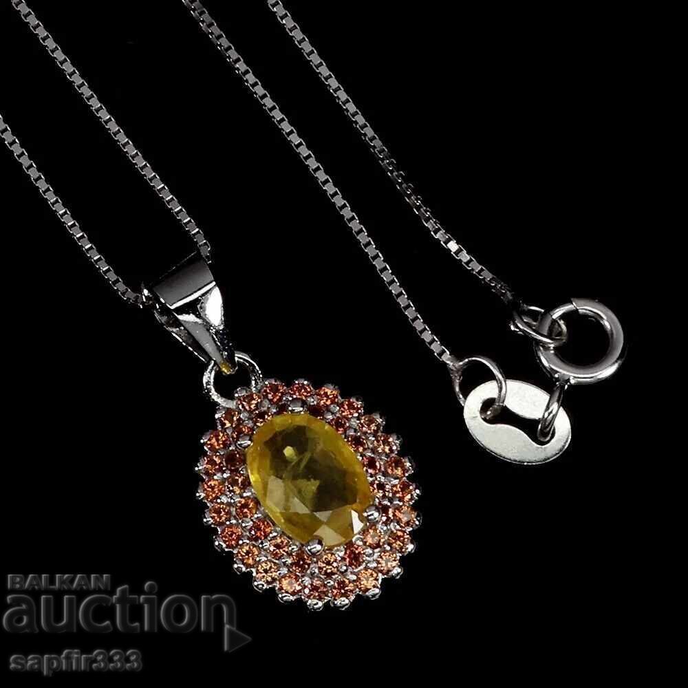ELEGANT COLIER DIN ARGINT CU SAFIR GALBEN NATURAL cu preț € 187.00 | 365.74 BGN
