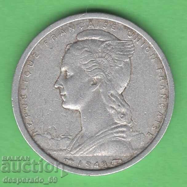 (¯`'•.¸ 2 franka 1948 AFRICA OCCIDENTALĂ FRANCEZĂ ¸.•'´¯) cu preț € 4.30 | 8.41 BGN