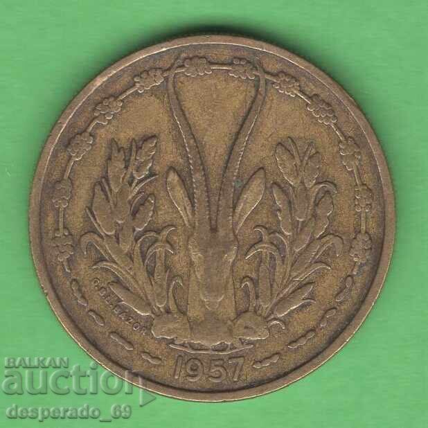 (¯`'•.¸ 25 franci 1957 AFRICA OCCIDENTALĂ FRANCEZĂ +TOGO •'´¯) cu preț € 3.30 | 6.45 BGN