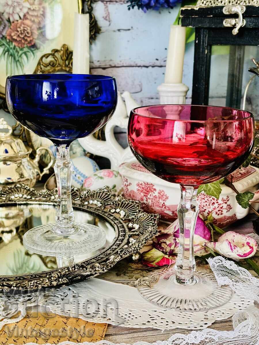 Elegant vintage set of 6 crystal glasses - 6