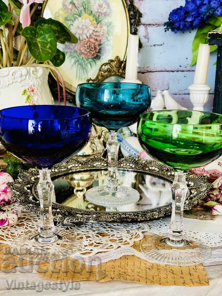Elegant vintage set of 6 crystal glasses - 7