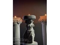 Statue, figurine Roman candlestick–26 cm - marble composite