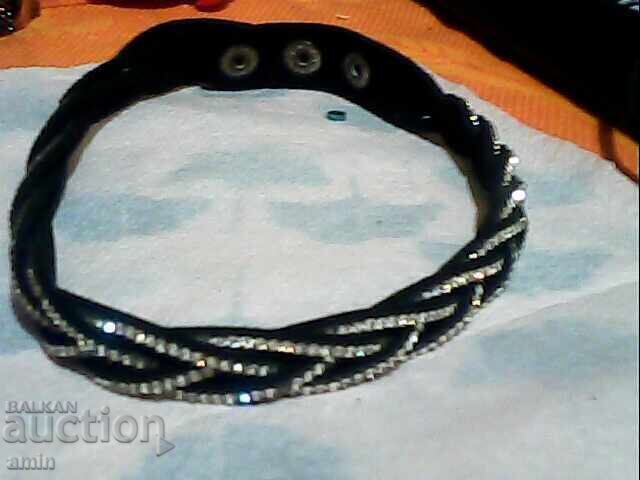 Beautiful set: leather bracelet, ring, necklace - 5 Beautiful set: leather bracelet, ring, necklace - 5