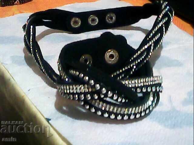 Beautiful set: leather bracelet, ring, necklace Beautiful set: leather bracelet, ring, necklace