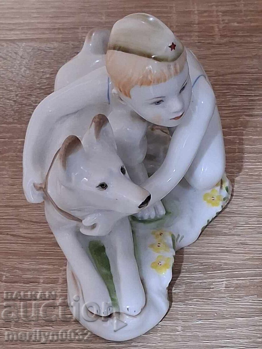 Figurina Micul grănicer statuetă porțelan LFG URSS - 7
