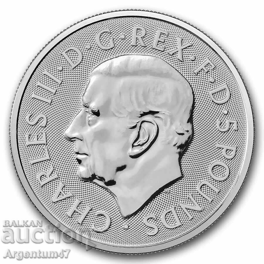 ARGINT 2 OZ 2026 BRITANIA - FĂRĂMÂNTURILE TUDORILOR LEUL cu preț € 228.99 | 447.87 BGN