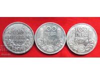 Λοτ 3 τεμ. των 100 λέβα 1930, 1934, 1937 Συγκρίνετε και κρίνετε!