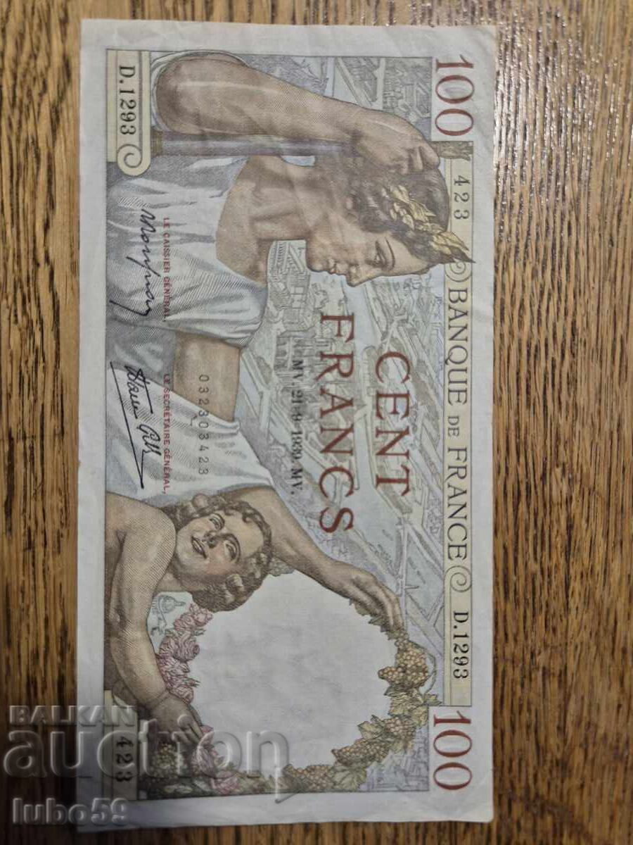 100 franci 1939