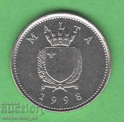 (¯`'•.¸   2 цента 1998 МАЛТА  aUNC   ¸.•'´¯) с цена € 0.60 | 1.17 лв.
