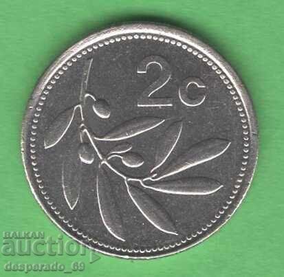 (¯`'•.¸   2 цента 1998 МАЛТА  aUNC   ¸.•'´¯)