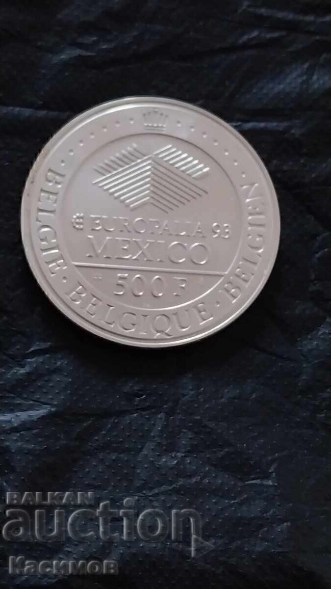 Παράδοση Ασημένιο αναμνηστικό νόμισμα Βελγίου 500 Φράγκα 1993. UNC