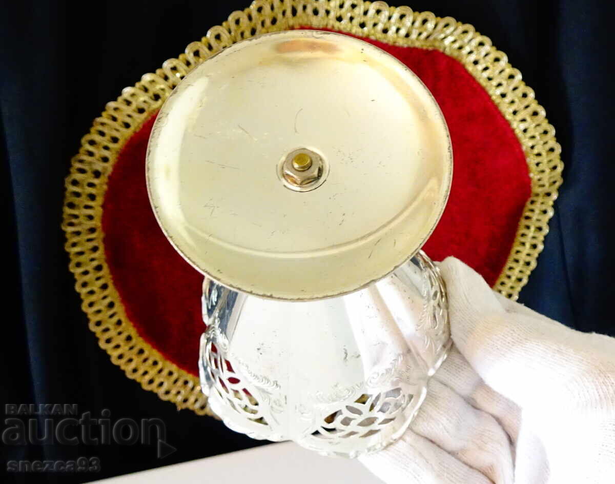 Посребрен салфетник чадърче,Art Nouveau. - 6