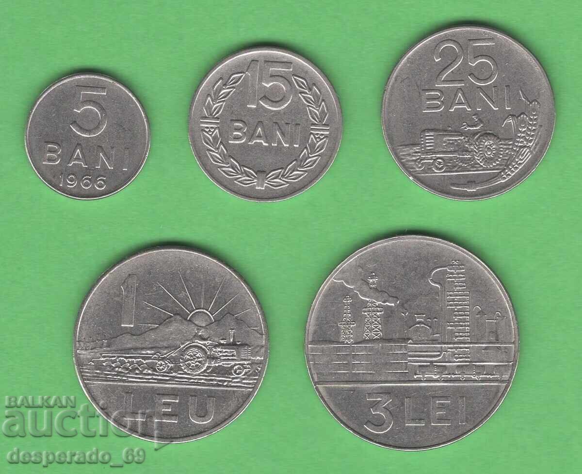 (¯`'•.¸ 1 πλήρης παρτίδα νομισμάτων 1966 ΡΟΥΜΑΝΙΑ ¸.•'´¯)