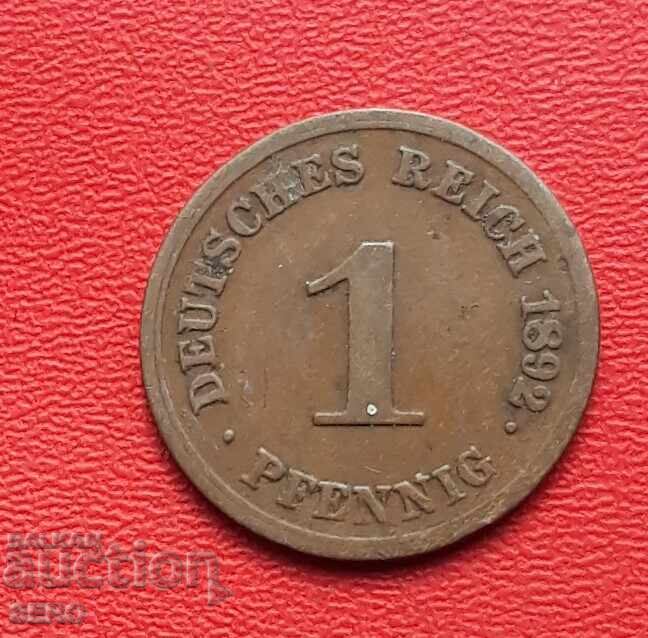 Germania-1 pfennig 1892 G-Karlsruhe