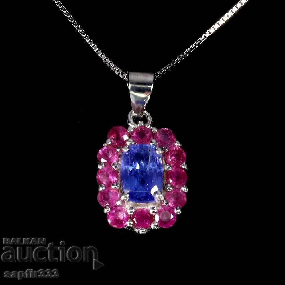 Delivery of MAGICAL SILVER NECKLACE WITH TANZANITE AND RUBIES
