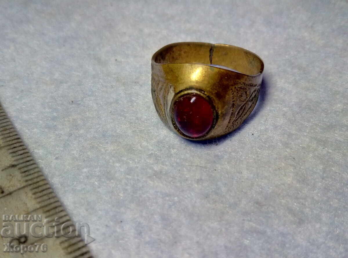 Δημοπρασία Αρχαίο ΜΠΡΟΥΝΤΖΙΝΟ Δαχτυλίδι Κλασικό ΡΕΤΡΟ Μοντέλο