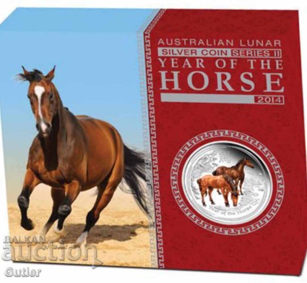 Auction  SILVER 1 Oz Lunar, Year of the Fire Horse 2014