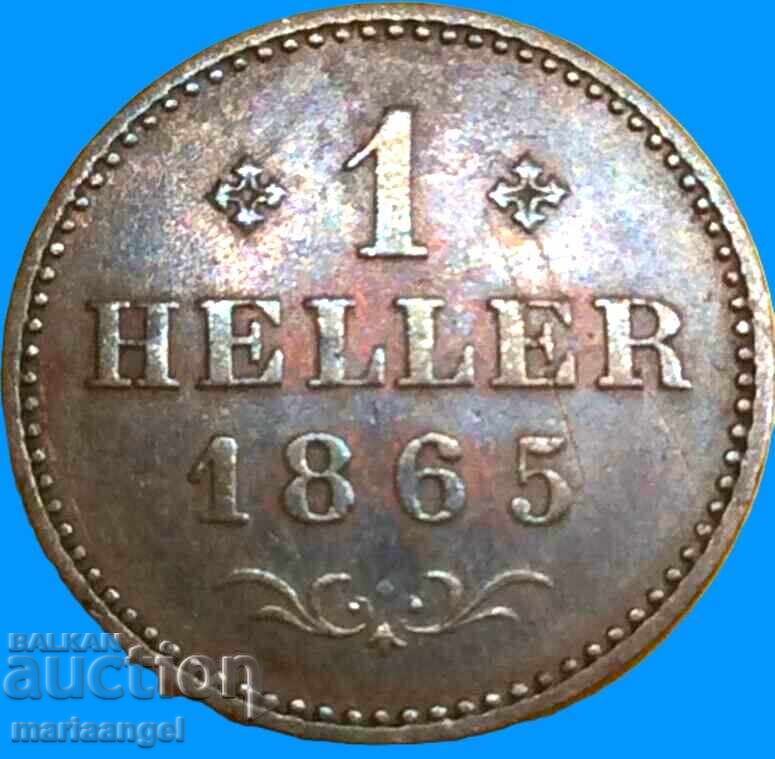 Φρανκφούρτη 1865 1 Heller Γερμανία - 5 Φρανκφούρτη 1865 1 Heller Γερμανία - 5