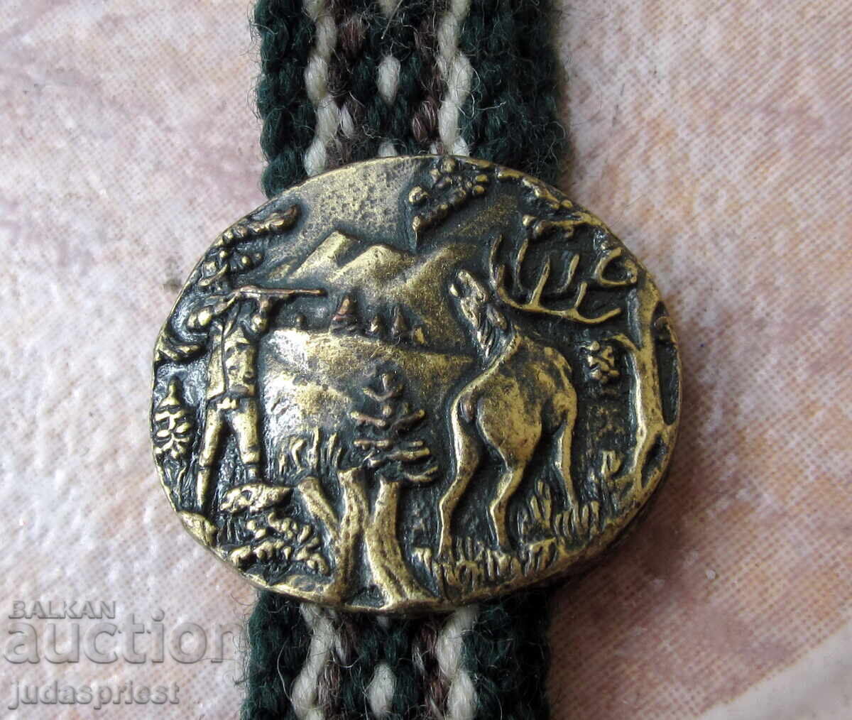 Delivery of Antique hunting badge, aiguillette with deer