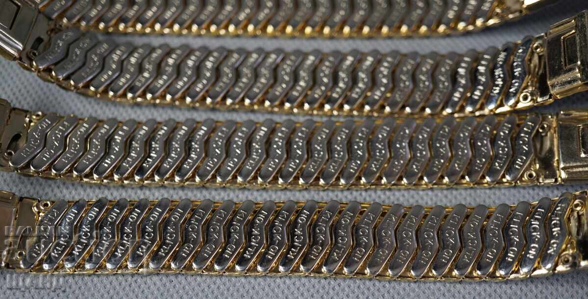 Livrarea 5 Ceas de mână pentru bărbați cu lanț placat cu aur vechi 18 mm