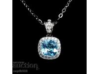 МАГИЧЕСКО СРЕБЪРНО КОЛИЕ С ЕСТЕСТВЕН СИН ТОПАЗ