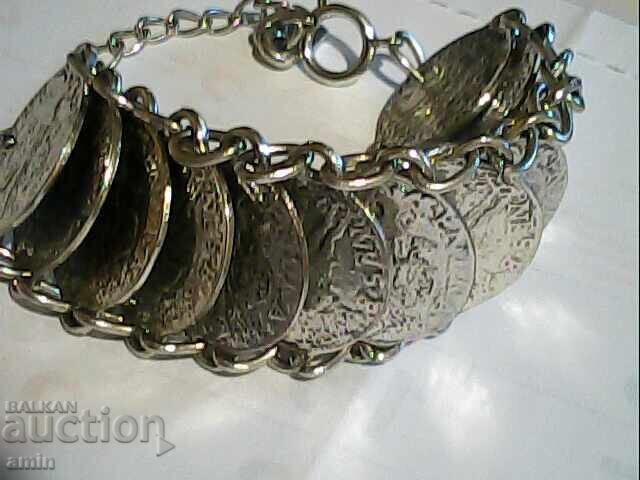 Beautiful bracelet with coins for luck