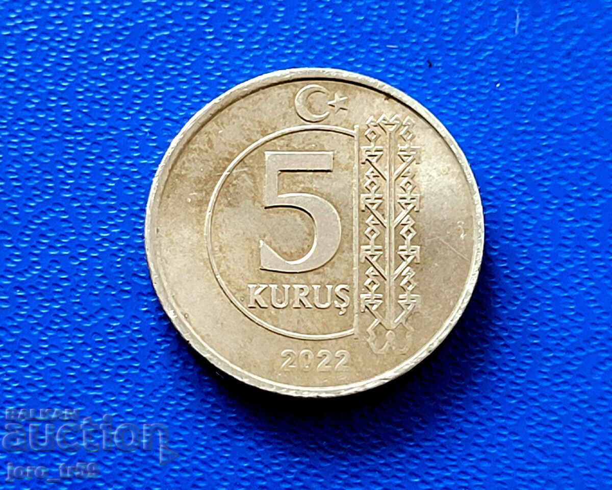 Turcia 5 kuruş / 5 Kuruş / 2022