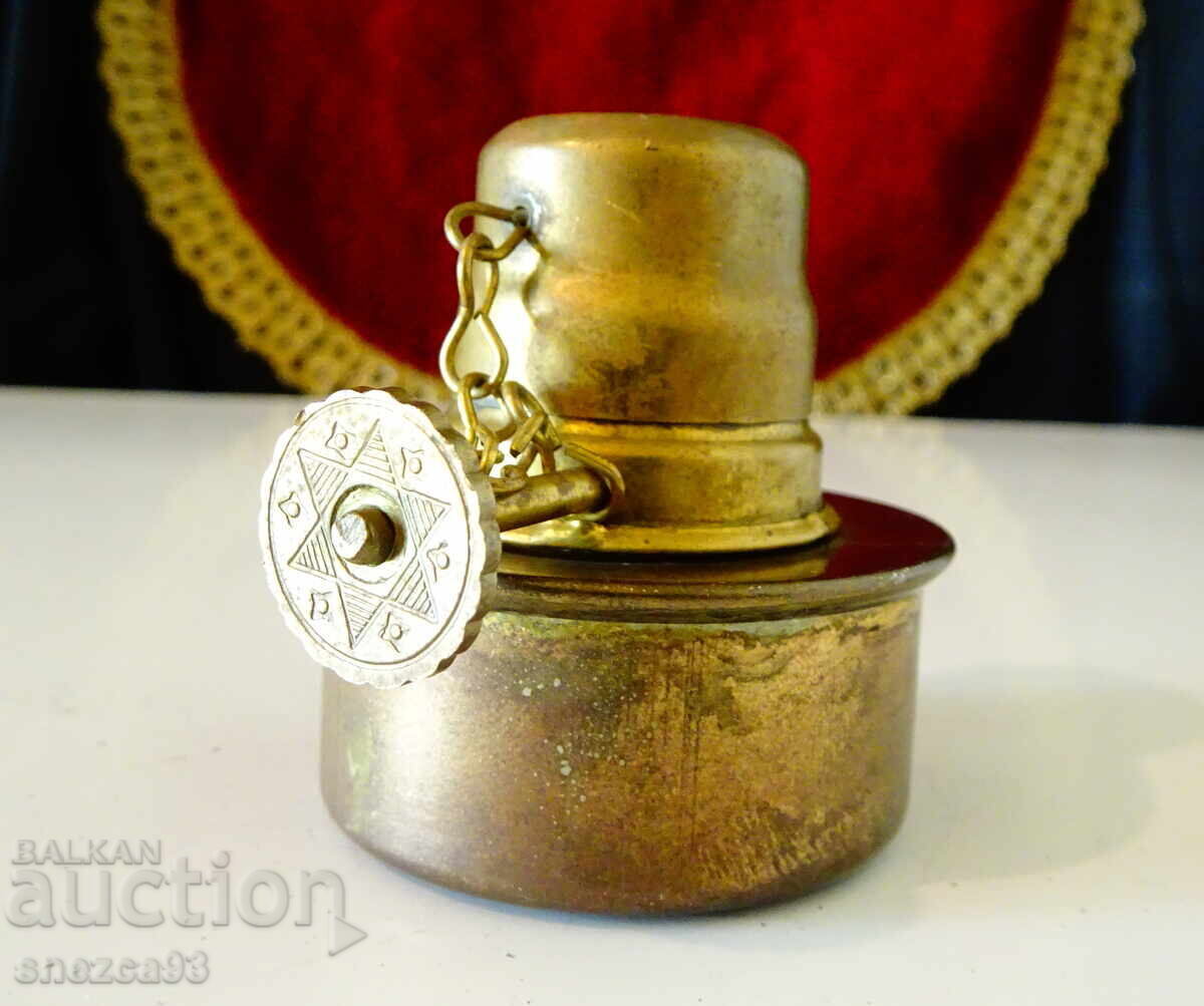 Alcoolier german, lampă cu ulei cu fitil, capac - 5